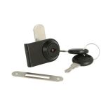 Zamek drzwi szklanych pojedynczych SISO SAFE 180st CAM16 jeden numer klucza D20 czarny CK - 2