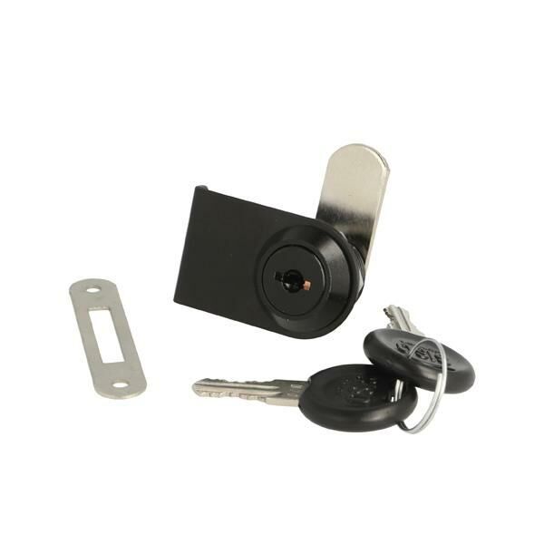 Zamek drzwi szklanych pojedynczych SISO SAFE 180st CAM16 jeden numer klucza D20 czarny CK