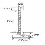Stopka meblowa TIME M10x75mm fi50 czarna - 3