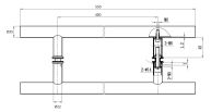 Pochwyt do drzwi szklanych fi32x550mm SS304 stal polerowana - 2