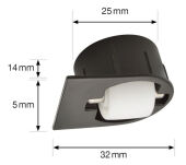 Mini rolka wpuszczana twarda fi15mm BSR RO 7055 otwór fi25mm - 2