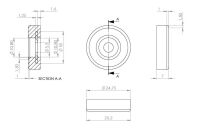 Ślizgacz teflonowy na wkręt fi25x7mm - 4