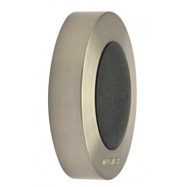 Odbojnik ścienny samoprzylepny WAGNER RING 38x10mm stal szczotkowana czarna guma