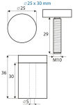 Szyld Śruba fi25x30mm anoda - 3