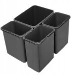Zestaw koszy MERIL szary Z NAKLEJKAMI 16L+3x8L - 3