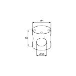 Łącznik rury T SS304 fi19mm - 4