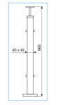 Słupek do balustrady 40x40x1,5, środkowy ruchomy SS304 - 2