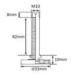 Stopka meblowa COMO M10x82mm fi33 - 3