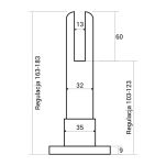 Noga do kabin toaletowych WC SILVA 10-12mm H100mm SS304 - 2