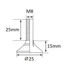 Stopka meblowa JACK M8x25mm fi25 czarna - 3