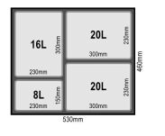 Zestaw koszy MERIL szary Z NAKLEJKAMI 2x20L+16L+8L - 3