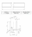 Profil U do kabin prysznicowych 12mm czarna anoda 2,5m - 2