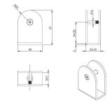 Mocowanie paneli U do kabin toaletowych WC 10-18mm SS304 czarne - 4