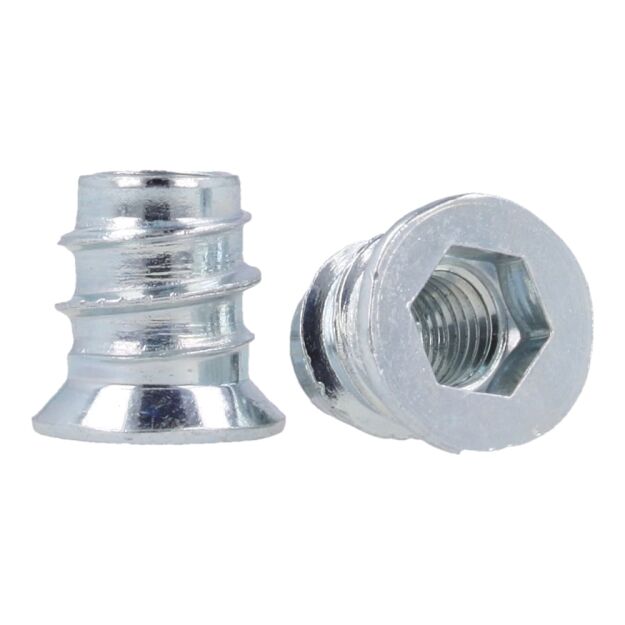 Mufa wkręcana z kołnierzem M6x13mm jasny ocynk