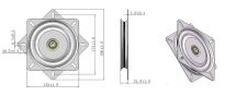 Obrotnica meblowa stalowa SISO 151x151mm 360st 150kg czarna - 2