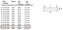 Ślizgacz metal 3G fi35x6,0mm nikiel - 2