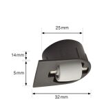 Mini rolka wpuszczana miękka TPR fi15mm otwór fi25mm z kołnierzem prowadzącym - 2
