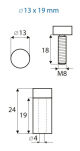 Szyld Śruba fi13x19mm anoda - 3