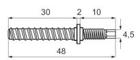TWIST Kołek lewy fi7x31mm j.ocynk - 2