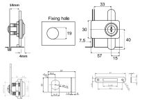 Zamek do drzwi szklanych SISO X916 chrom A04 4-6mm jeden numer klucza D20 CK - 2