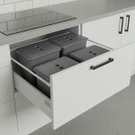 Zestaw koszy MERIL szary Z NAKLEJKAMI 2x20L+2x16L - 3