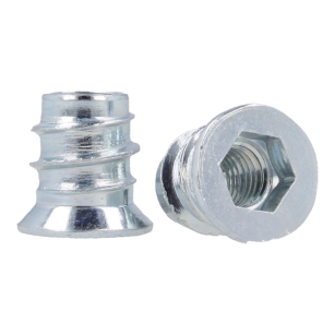 Mufa wkręcana z kołnierzem M6x12mm jasny ocynk
