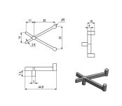 Krzyżak zabezpieczający półki tworzywowy czarny - 2