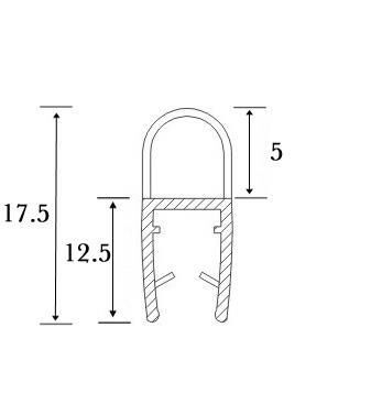 Uszczelka do kabiny prysznicowej S-5715 10mm 2,4m