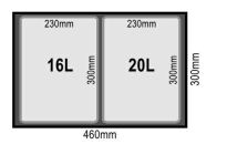 Zestaw koszy MERIL szary Z NAKLEJKAMI I FILTRAMI 20L+16L - 4