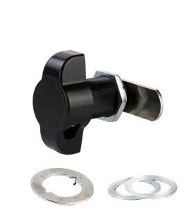 Zamek krzywkowy na kłódkę SISO CAM 300L 90st z gwintem 20mm czarny A04