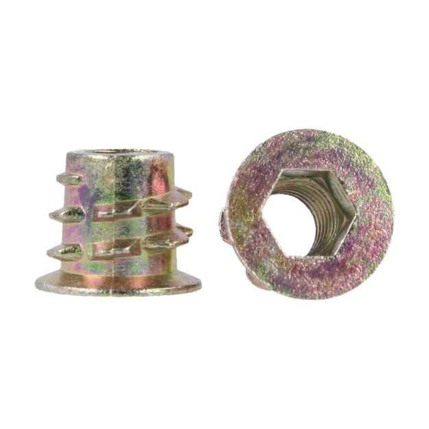Mufa wkręcana z kołnierzem M6x10mm D610 żółty ocynk