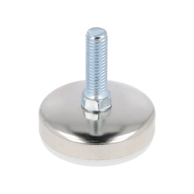 Stopka meblowa TITAN M8x25mm fi43 biała jasny ocynk