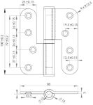 Zawias LIFT-OFF RIGHT 100x88x3mm SS304 - 3