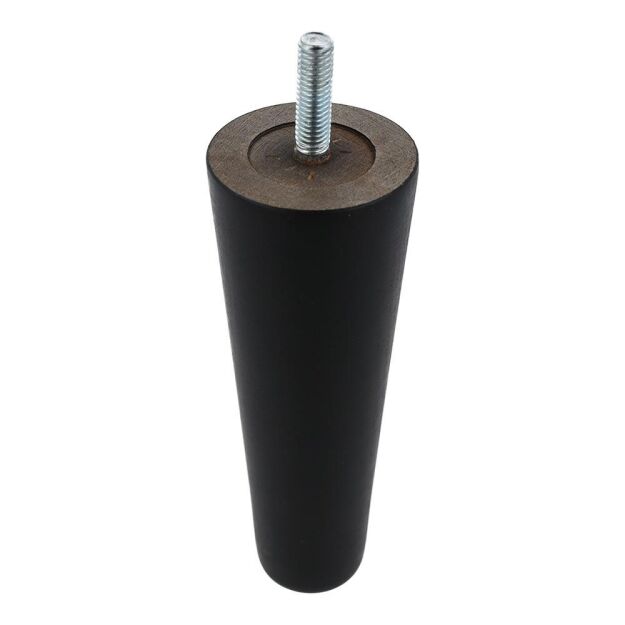 Noga meblowa bukowa LINEA 130mm czarny mat