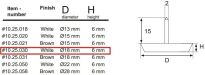 Ślizgacz meblowy tworzywowy z gwóździem fi18x6mm biały - 2