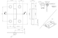 Zawias pasowy 4-otwory 50x37x1,5mm mosiądz - 3