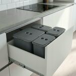 Zestaw koszy MERIL szary Z NAKLEJKAMI I FILTREM 16L+3x8L - 3