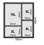 Zestaw koszy MERIL szary Z NAKLEJKAMI I FILTREM 16L+3x8L - 4
