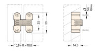 Zawias do blatów składanych stołu OVAL 33x10,8mm czarny - 3