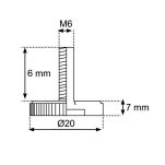 Stopka meblowa BETA M6x6mm fi20 czarna - 3