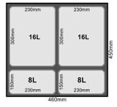 Zestaw koszy MERIL szary Z NAKLEJKAMI 2x16L+2x8L - 3