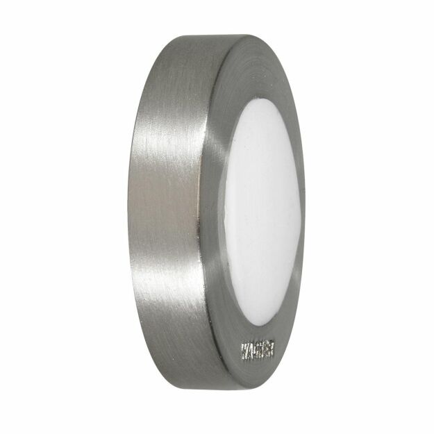 Odbojnik ścienny samoprzylepny WAGNER RING 38x10mm stal szczotkowana biała guma
