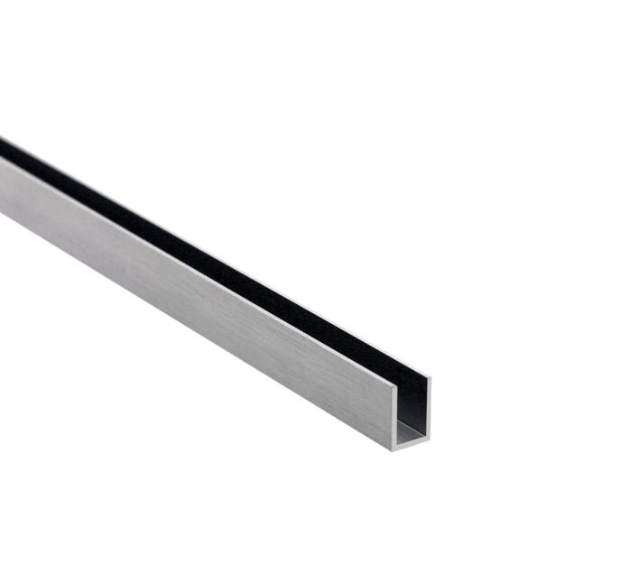 Profil U do kabin prysznicowych 8mm aluminium szczotkowane 2,5m