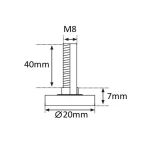 Stopka meblowa M8x40mm/PZD+klucz/czarna - 4