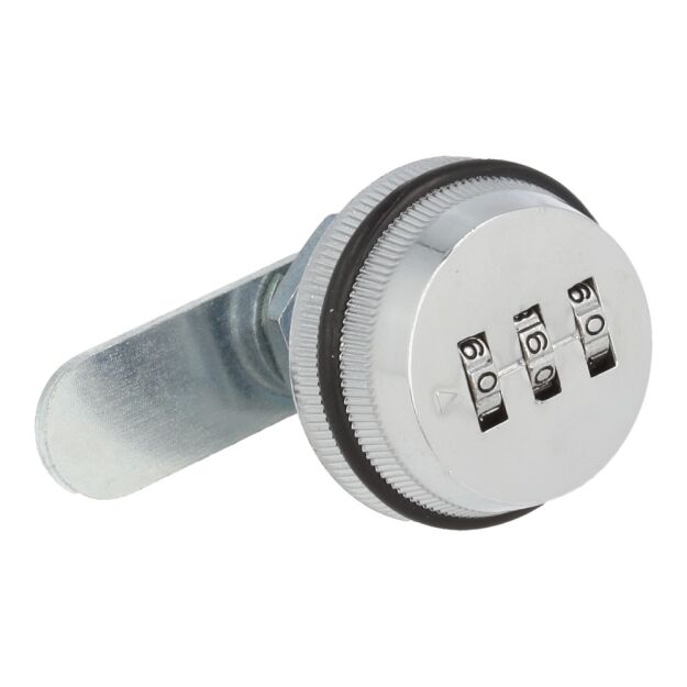 Zamek szyfrowy SISO 19x20mm chrom z gumowym pierścieniem