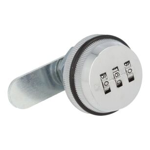 Zamek szyfrowy SISO 19x20mm chrom z gumowym pierścieniem