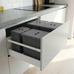 Zestaw koszy MERIL szary Z NAKLEJKAMI I FILTRAMI 2x20L+16L+8L - 3