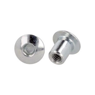 Nakrętka wieńcowa D595 M6x10mm HEX 5 jasny ocynk