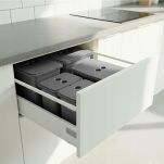 Zestaw koszy MERIL szary Z NAKLEJKAMI I FILTRAMI 2x20L+16L+2x8L - 3