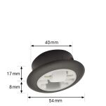 Mini rolka wpuszczana obrotowa fi15mm twarda TPR otwór fi40mm - 2